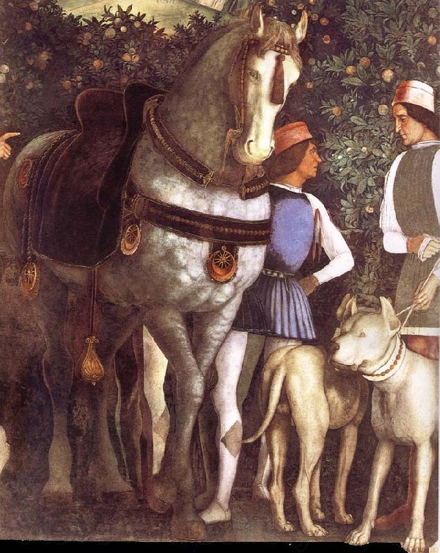 Andrea Mantegna Servant with horse and dog